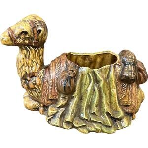 Vintage Ceramic Camel Planter Christmas Nativity Style Boho Desert MCM